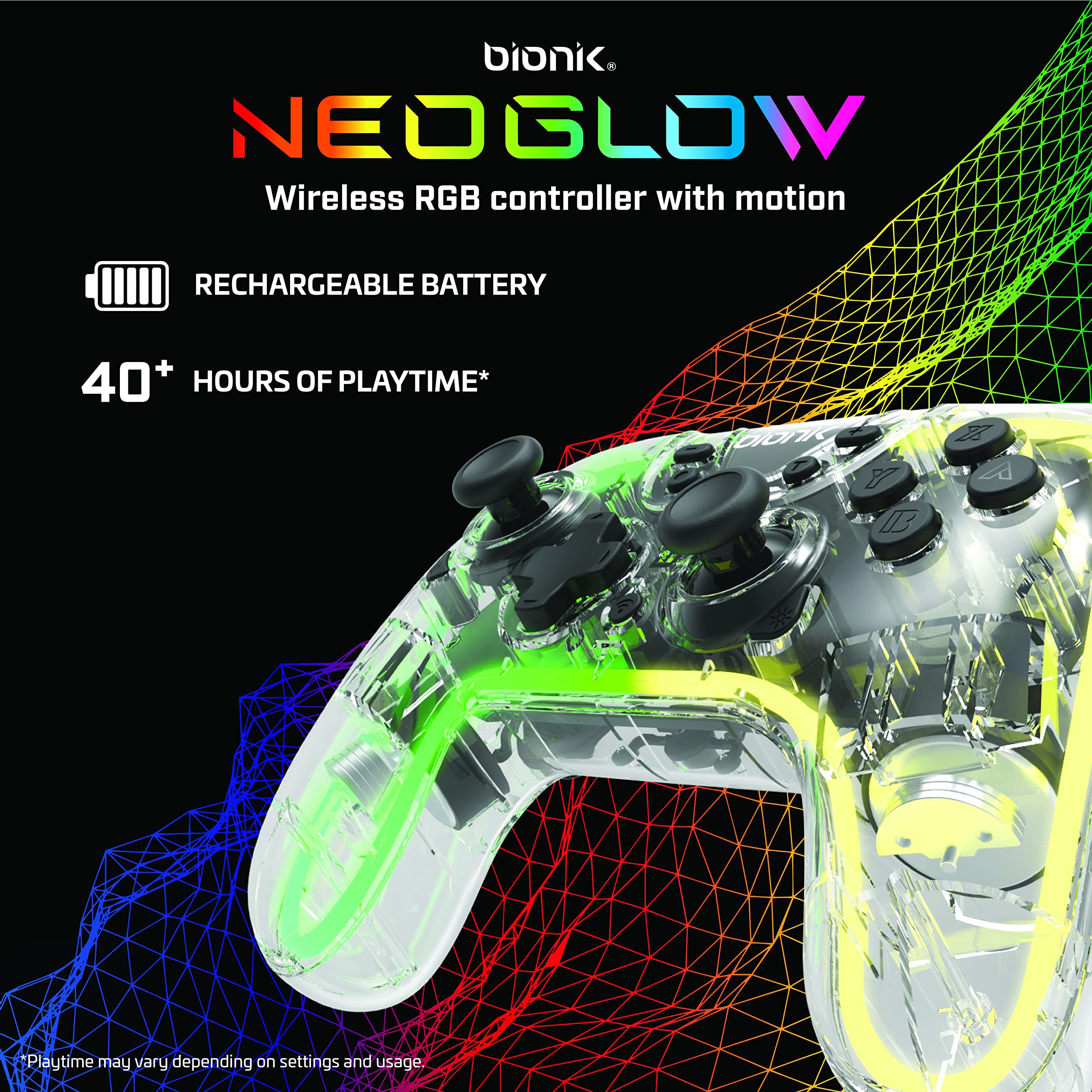 Mando Nintendo Switch Bionik Neoglow Led Rgb InaláMbrico - Efectos luminosos Mando Nintendo Switch Bionik Neoglow Led Rgb InaláMbrico - Efectos luminosos